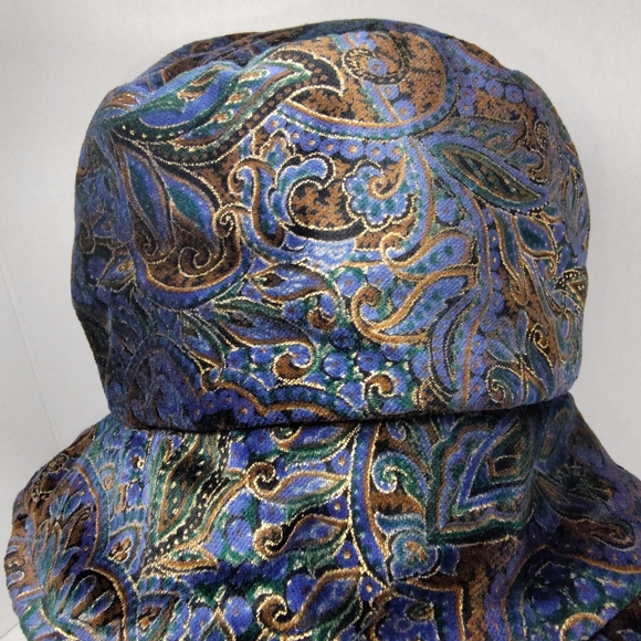 💠 vintage velour velvet paisley bucket hat 60s y2k boho hippie - Picture 9 of 9